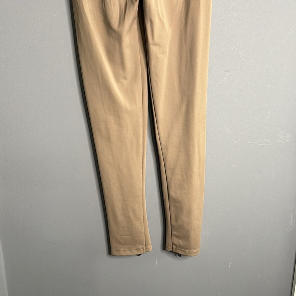 Zara Tan High Waist Leggings Zipper Detail Small - Picture 6 of 9